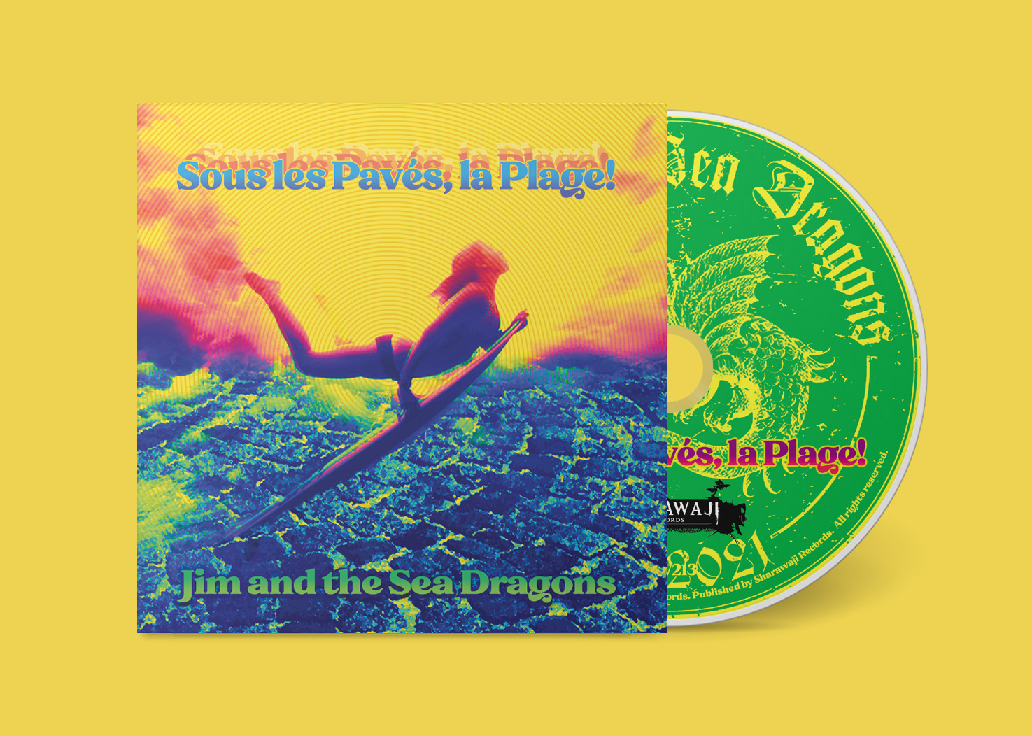 SRW213a_bandcamp_CD_template Jim and the Sea Dragons - Sous les Paves, la Plage! (Jacket CD) - SHARAWAJI.COM